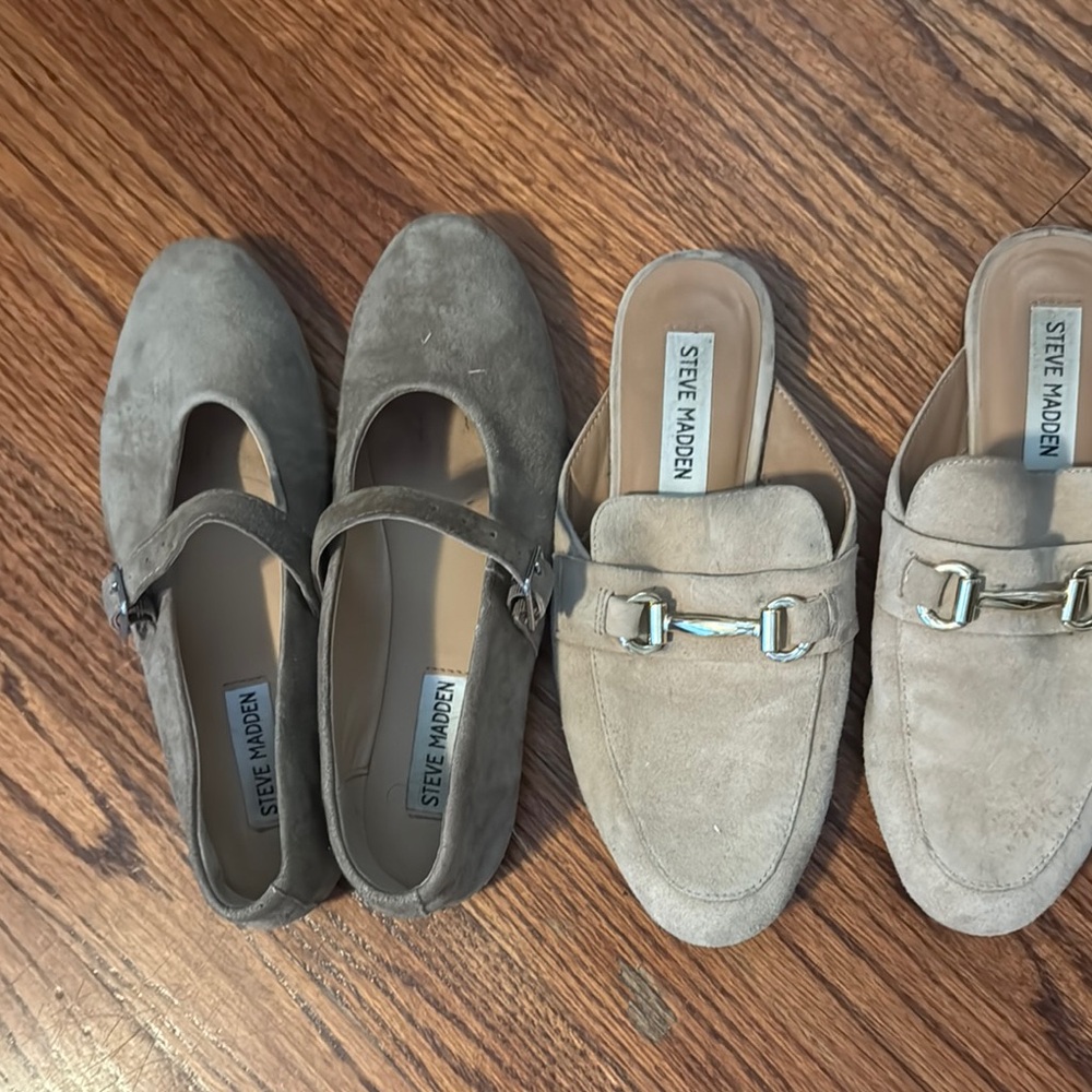 2 pair of steve madden women's size 6 u Steve Madden Taupe Flats and Loafers Set